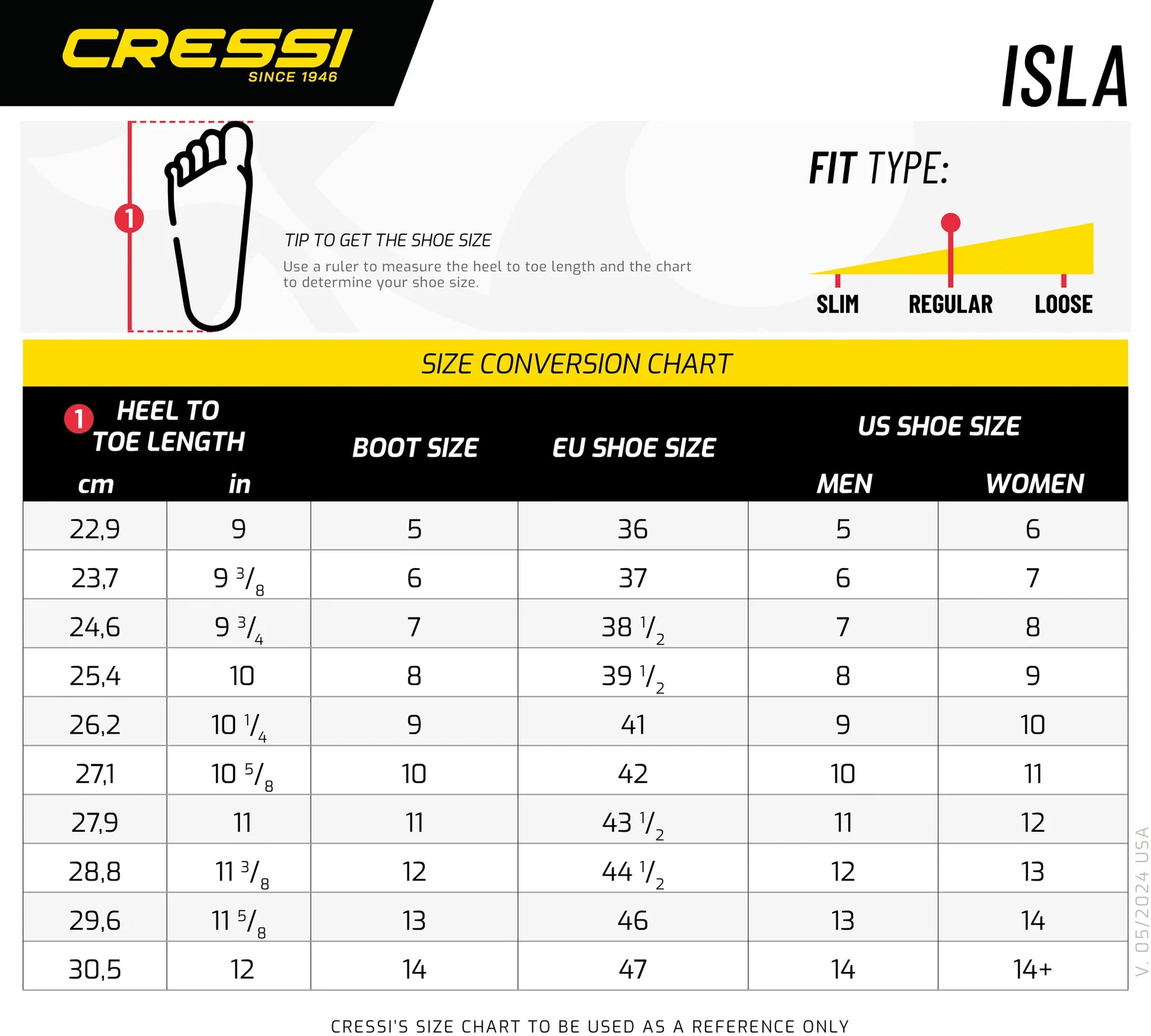 Cressi Isla Füßlinge 5mm - Schnorchel Tauchshop