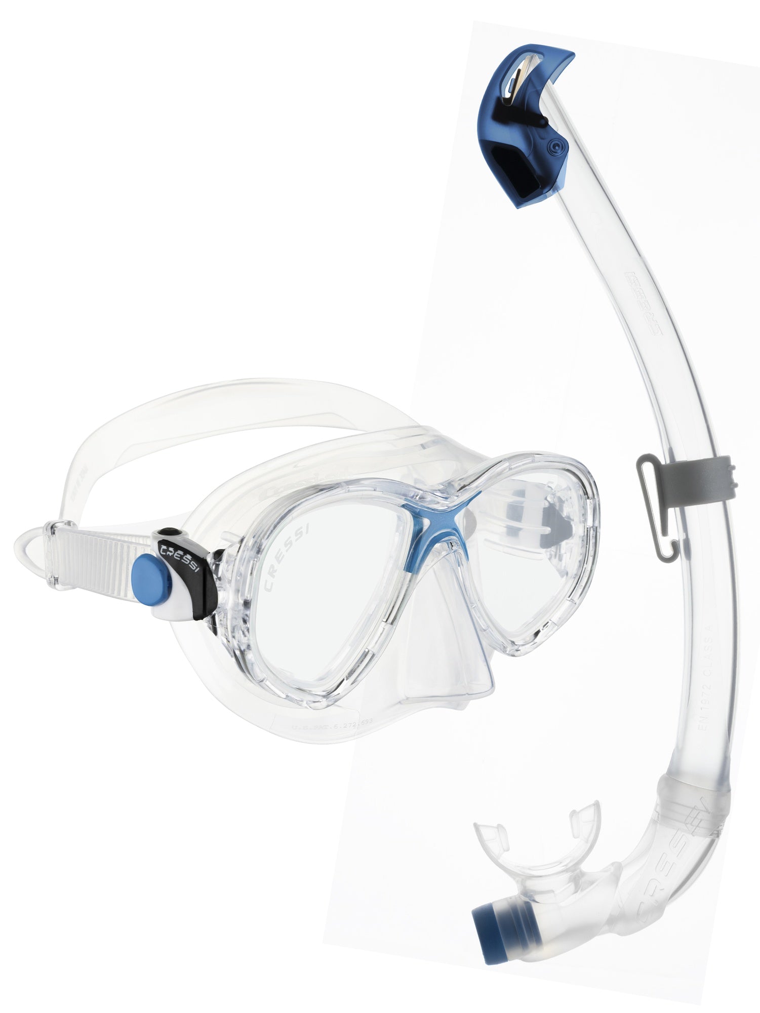Cressi Marea Junior + Seal Dry Snorkel Combo Blau