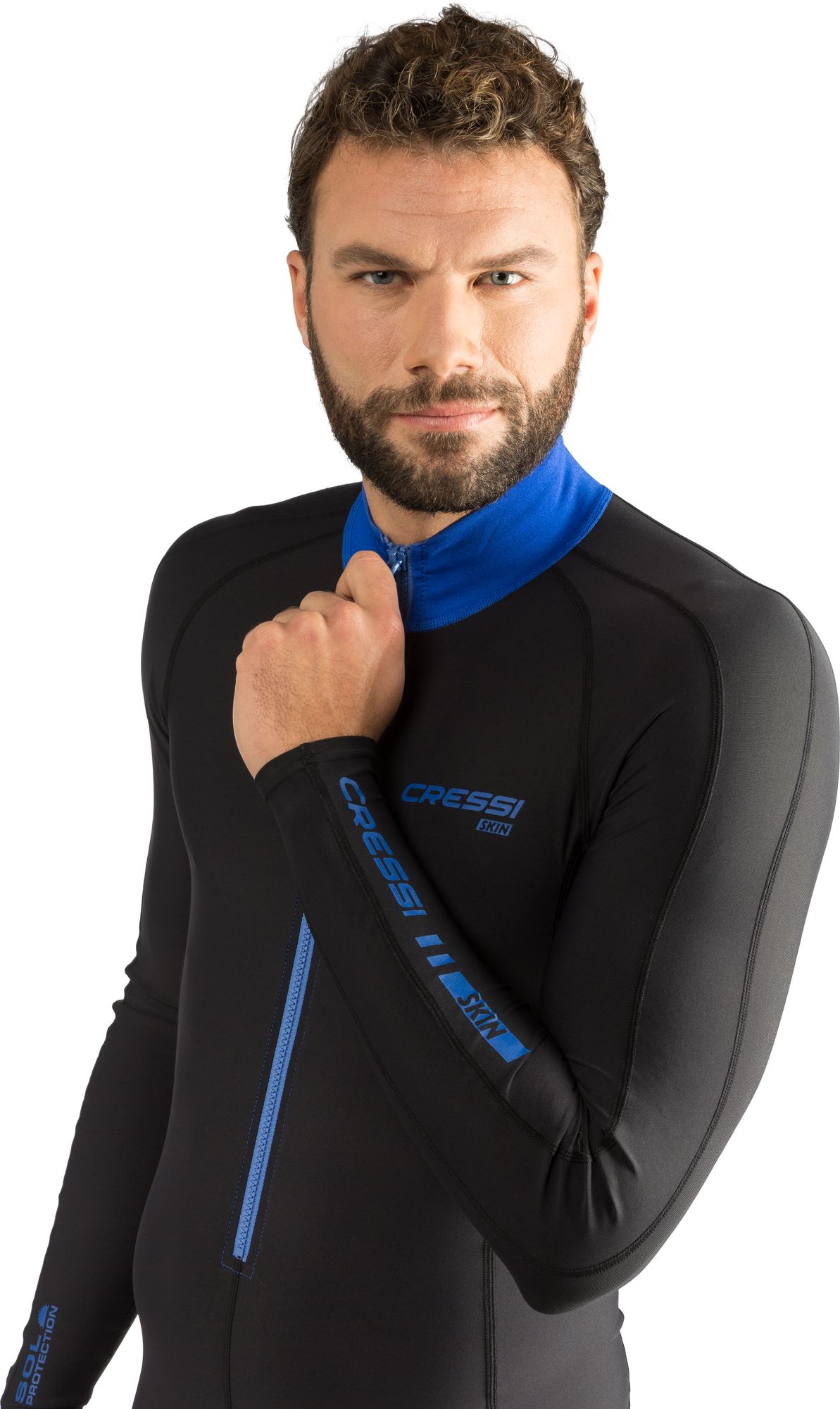 Cressi Skin Fullsuit Herren Detail Reißverschluss