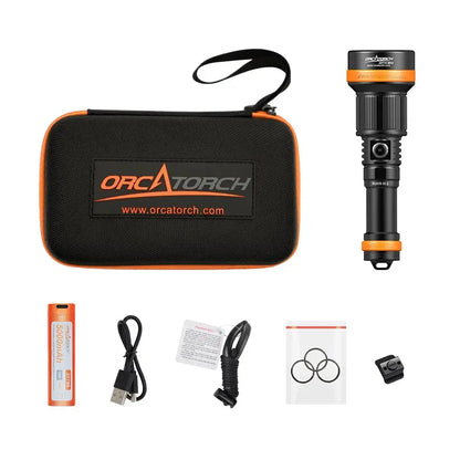 OrcaTorch ZD710 MK2 Zoomable Dive Light Beam Angle 4°-72° Adjustable, Max 212500cd Beam Intensity